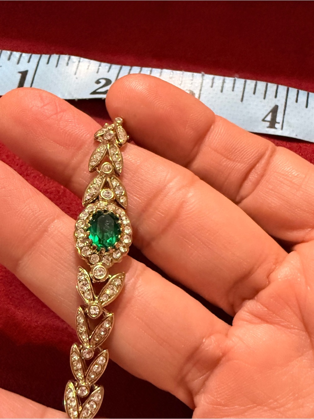 Emerald Green Crystal Bracelet- kids size! Great find!
